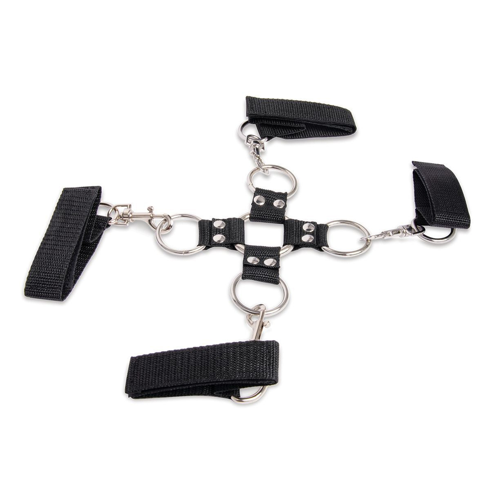 Набор для фиксации из 7 предметов Hogtie & Ball Gag Kit (Цвет: черный)