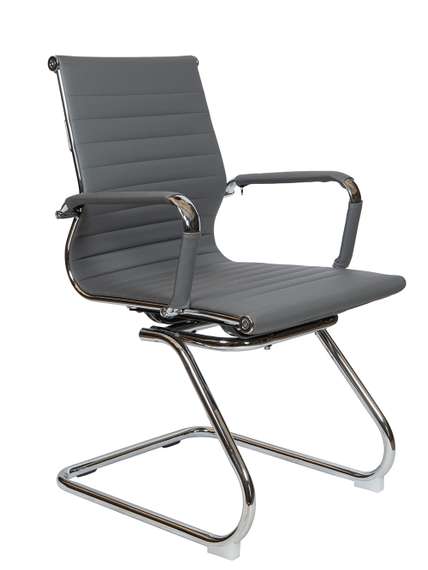 Кресло офисное Норден / Техно CF / хром / серая экокожа