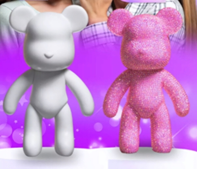 Набор для творчества «ЧУДО-МИШКА», цвет светло-розовый, ушко и носик св. голубые, 22*10см (коробка)