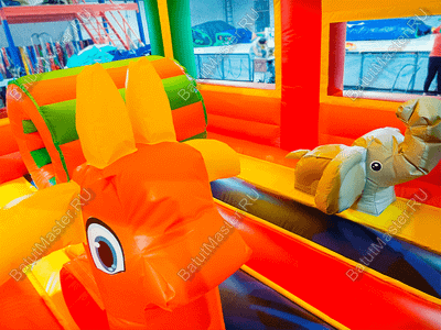 Коммерческий надувной батут "Законы джунглей", без горки