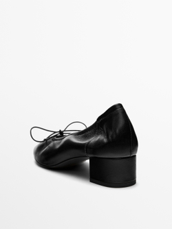 Massimo Dutti Балетки на высоком каблуке, черный