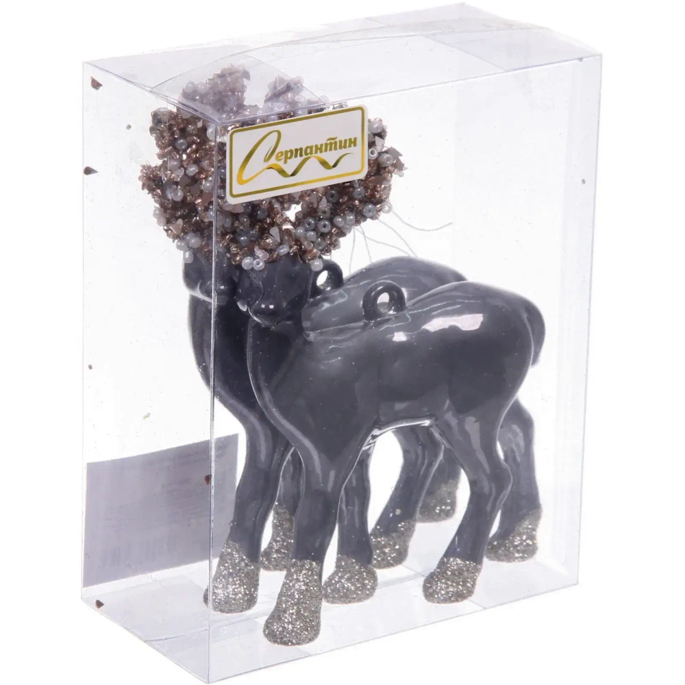 Набор украшений SHINE «Magic deer» 12,5х10,5 см (2 шт.), grey