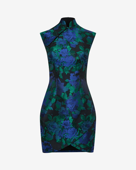 Платье мини из жакарда