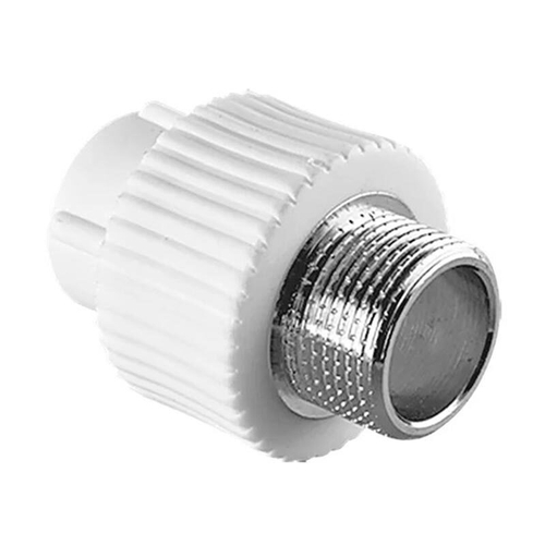 Муфта РР комб. 20*1/2" нар. белый (Tebo)