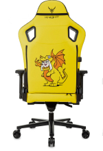 Кресло игровое Knight Craft Dragon, желтое, с рисунком, из эко.кожи