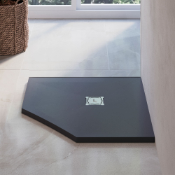 Душевой поддон трапеция RGW ST/T-G Графит (800x800)