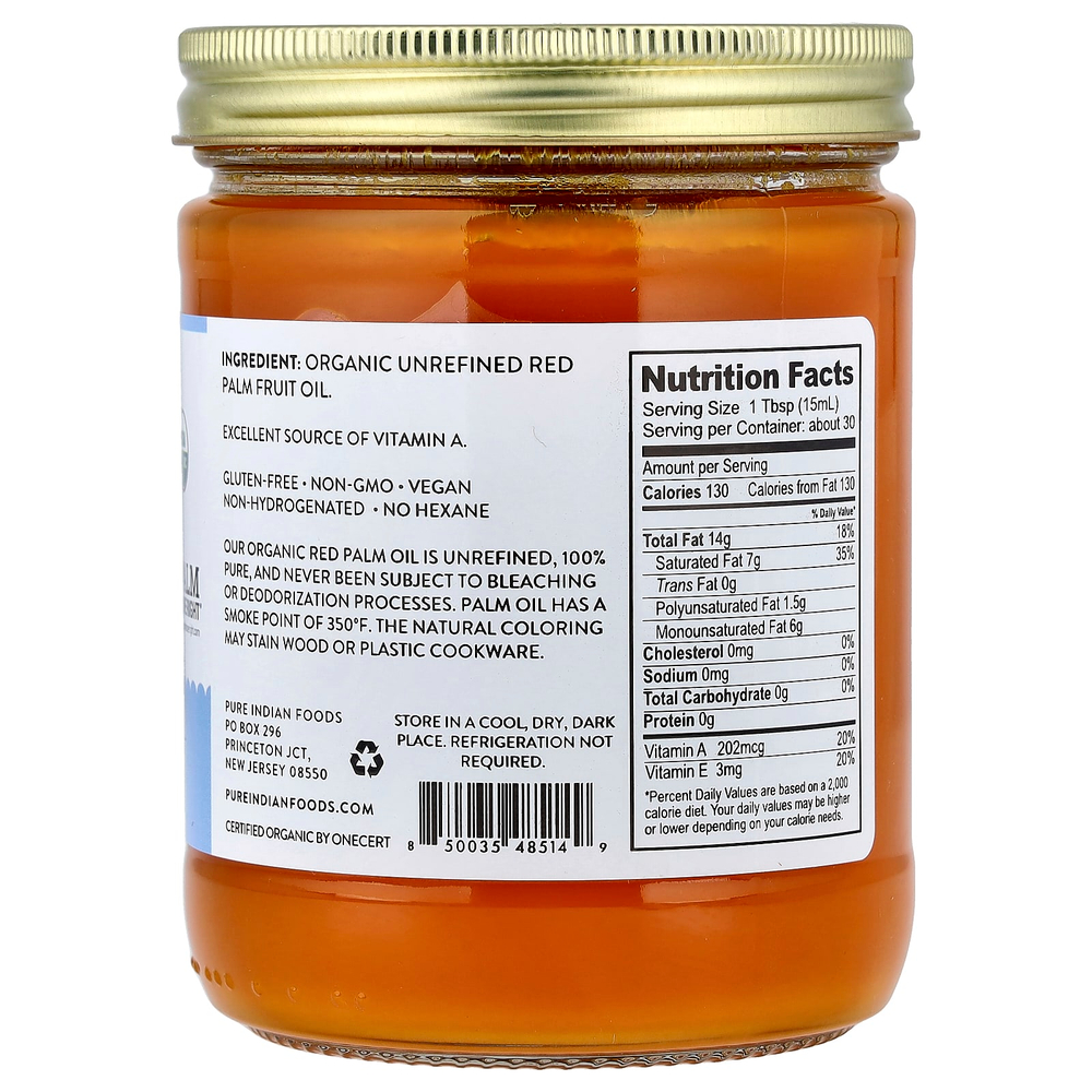 Pure Indian Foods, Красное пальмовое масло, 375 мл (12,6 унции)