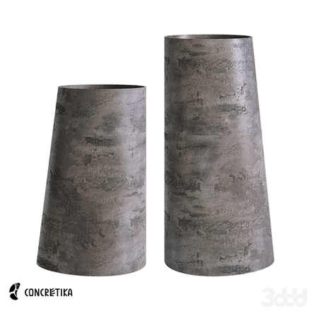 Кашпо DUET CONCRETE GREY DARK D41 H82