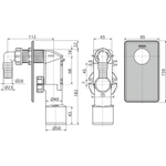Минисифон для стиральной машины п/штукатурку (посудом.маш.) хромир.пласт APS3/AG210321100 Alcadrain