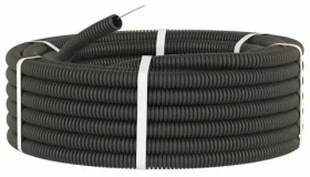 Труба гофр.ПНД d 25 мм, лёгкая с протяжкой, 50м, цвет чёрный DKC 71725