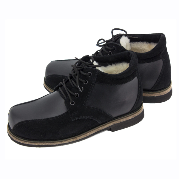 Унты-ботинки мужские из замши и кожи теленка