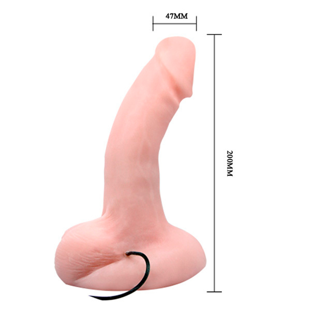 Телесный вибратор-реалистик 20см на плоской подошве Baile BW-008069Z