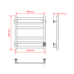 Полотенцесушитель MIXLINE TRIUMPH  60х50 (таймер, 312 Вт, 5 перекладин) электрический ЧЕРНЫЙ