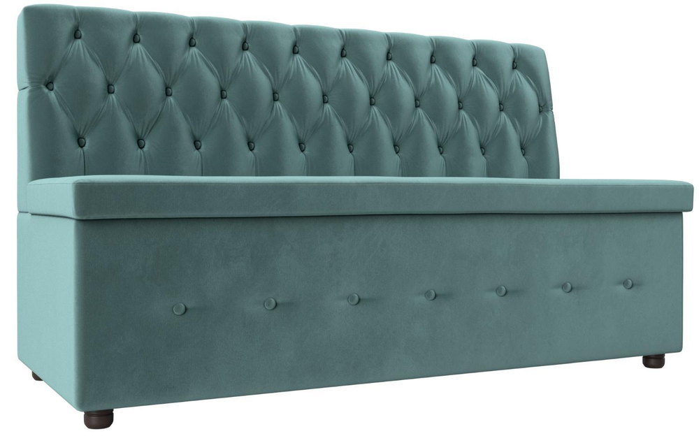 Диван кухонный прямой Вента, Бирюзовый, Велюр, 108761