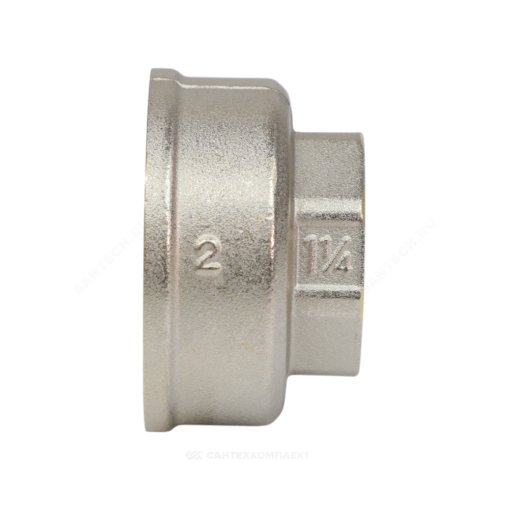 Муфта латунь никель переходная Ду 50х25 (2"х1") ВР/ВР 9019 ГОСТ 32585-2013 Aquasfera 9019-11