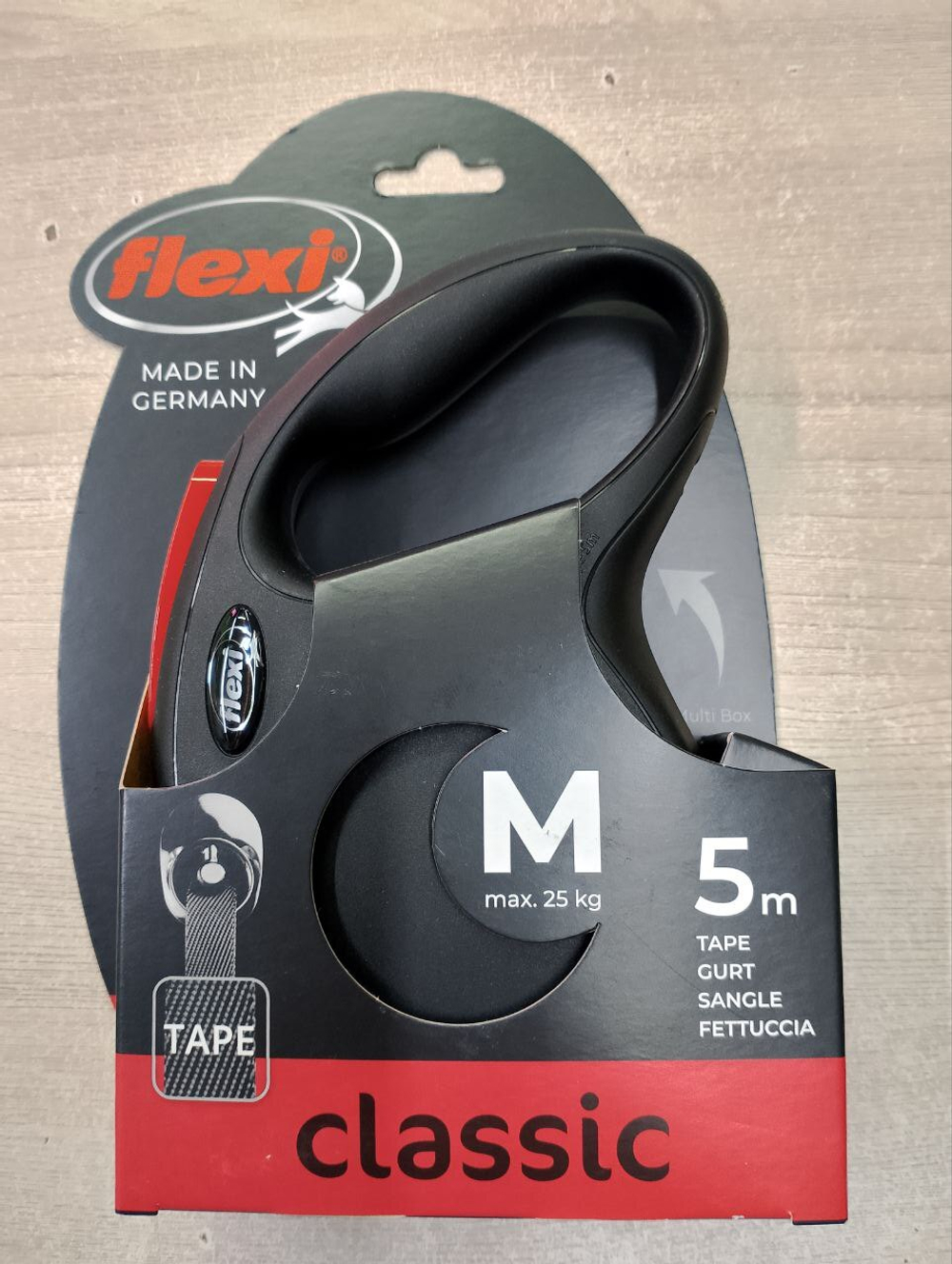 FLEXI NEW CLASSIC Поводок-рулетка M (до 25 кг), 5 м, лента
