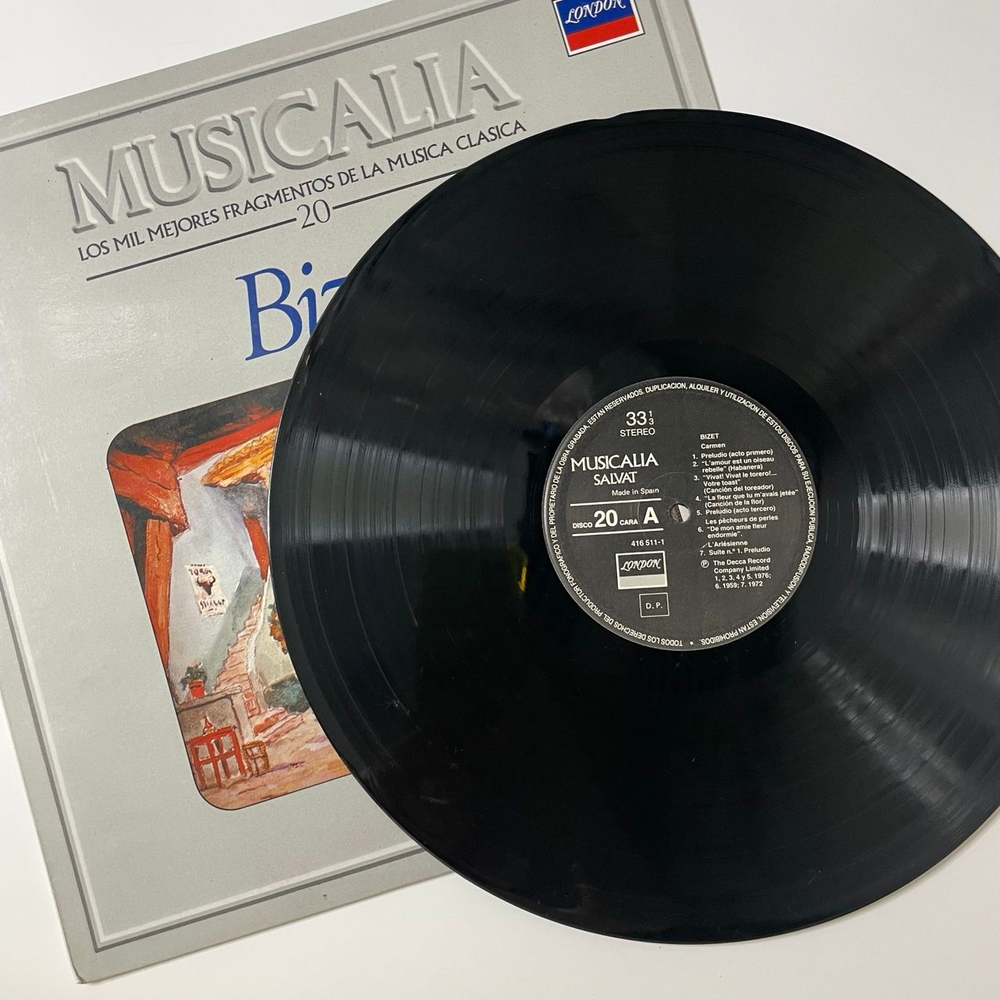 Винтажная виниловая пластинка LP Musicalia 20. Bizet Жорж Бизе (Испания 1986) Кармен, Арлезианка