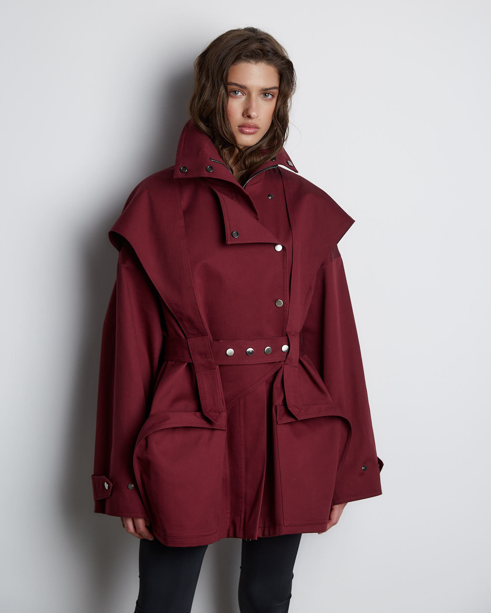 Тренч на молнии из хлопка Берберри бордо