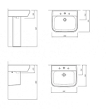 Пьедестал для раковины Kale BABEL белый