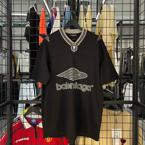 Футболка Balenciaga logo black/grey