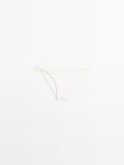 Massimo Dutti Плавки бикини со сборкой, белый