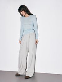 Брюки с поясом на резинке "Серые" женские