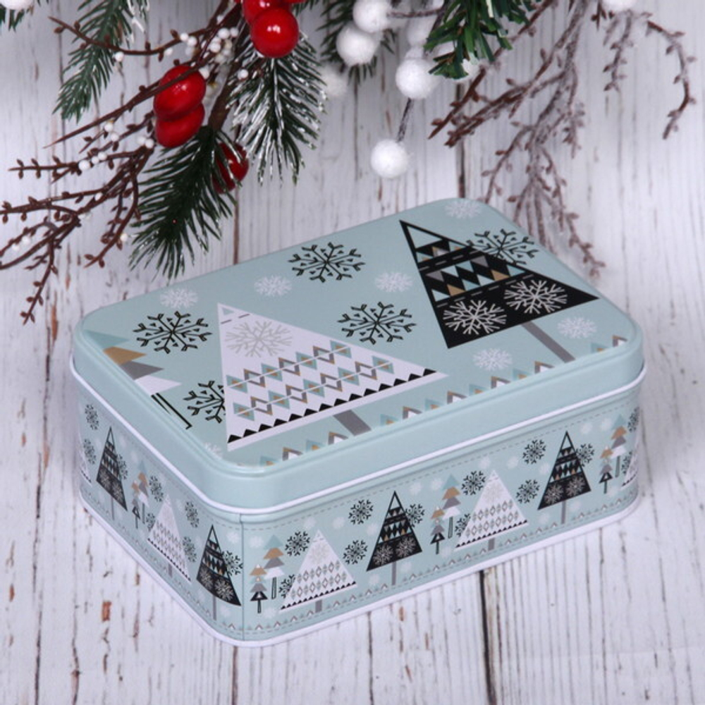 Банка жестяная «Снежинка» 800мл 14,5*10,4*6см