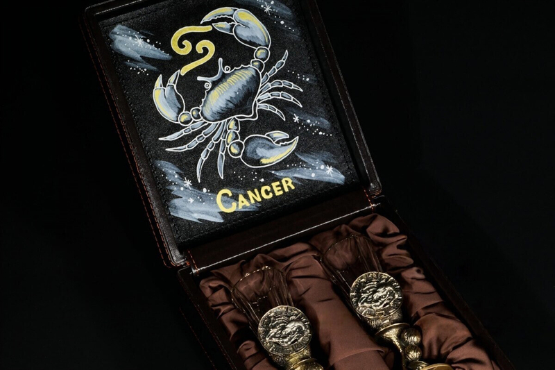 Набор лафитников для водки «Знаки Зодиака Рак» 2 шт. в подарочном футляре c художественным оформлением