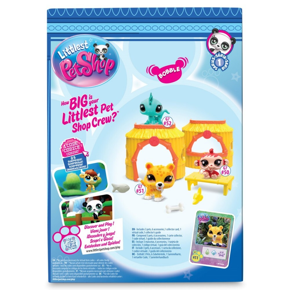 Littlest Pet Shop - Набор "Джунгли" с тремя животными 3-PAK + аксессуары LPS00515 / артикул   LPS00515  / GTIN 885561005158