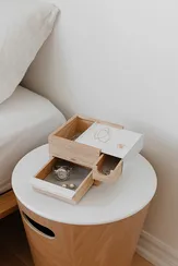 Шкатулка для украшений Stowit Mini белая-дерево