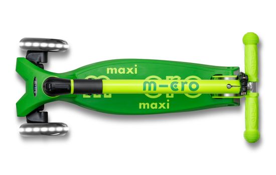Самокат Maxi Micro Deluxe LED складной, неоновый зеленый