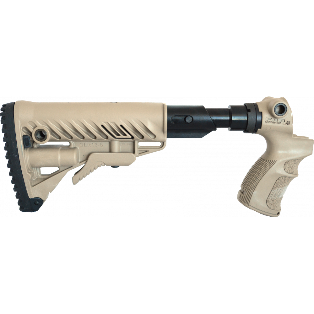 Телескопический приклад с амортизатором AGM 500 FK SB Mossberg 500/590, Maverick 88, песок