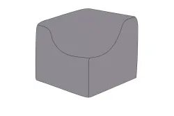 Защитный чехол на модуль Лунго угловой 86×86×65 см, цвет темно-серый