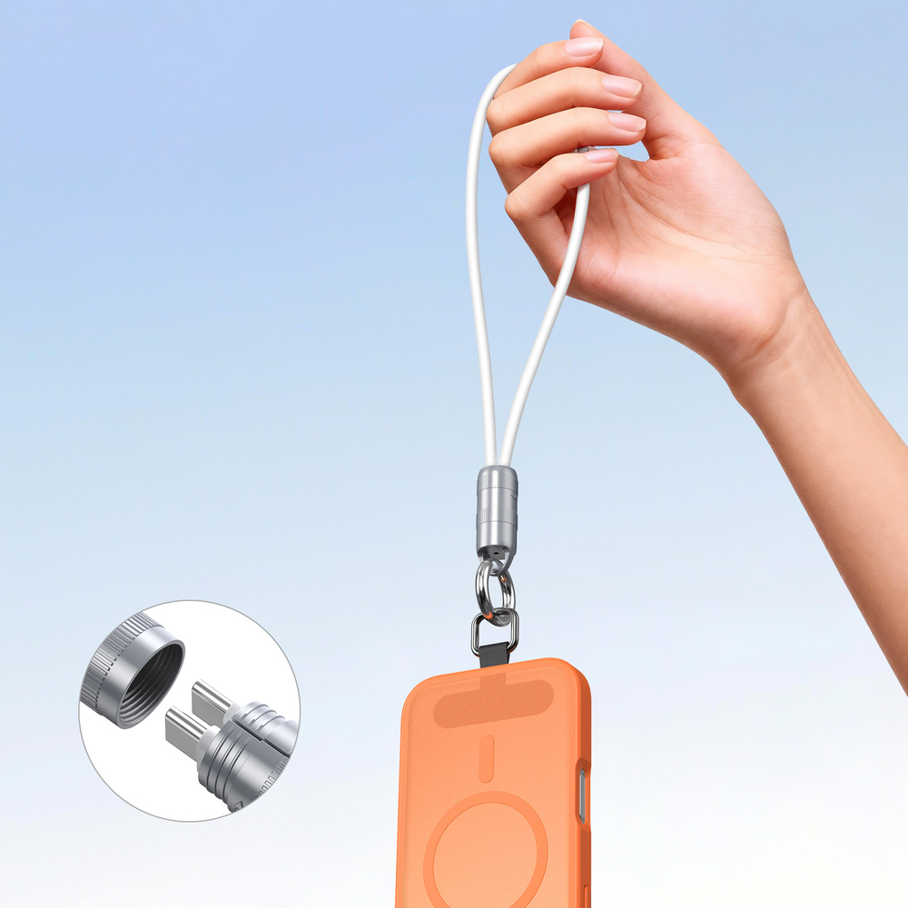 Кабель со съемным ремешком, разъем Type-C на Type-C, быстрая зарядка 60W, длина 30см, белый цвет, серия LCBA Series от Dux Ducis