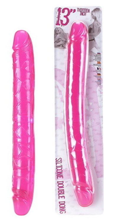 Розовый двухголовый фаллоимитатор