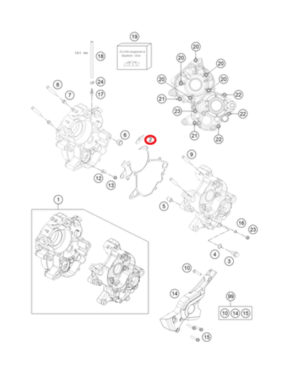 Прокладка картера KTM, HQV, GASGAS 65cc