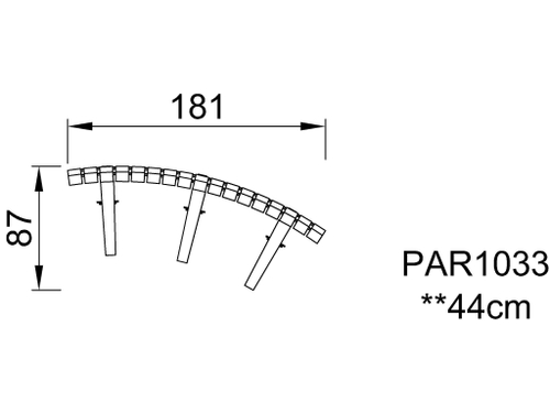 Спинка «Румба», Вогнутая 45°