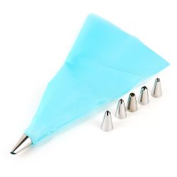 Набор кондитерский: 6 насадок и кондитерский мешок 12*12*22см.(3вида) (нержавеющая сталь)