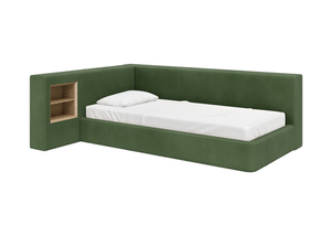 Диван-кровать Cube c нишей M (зелено-голубой FiberGuardе)