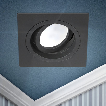 Светильник встраиваемый алюминиевый ЭРА KL85 BK под лампу MR16 GU5.3 черный