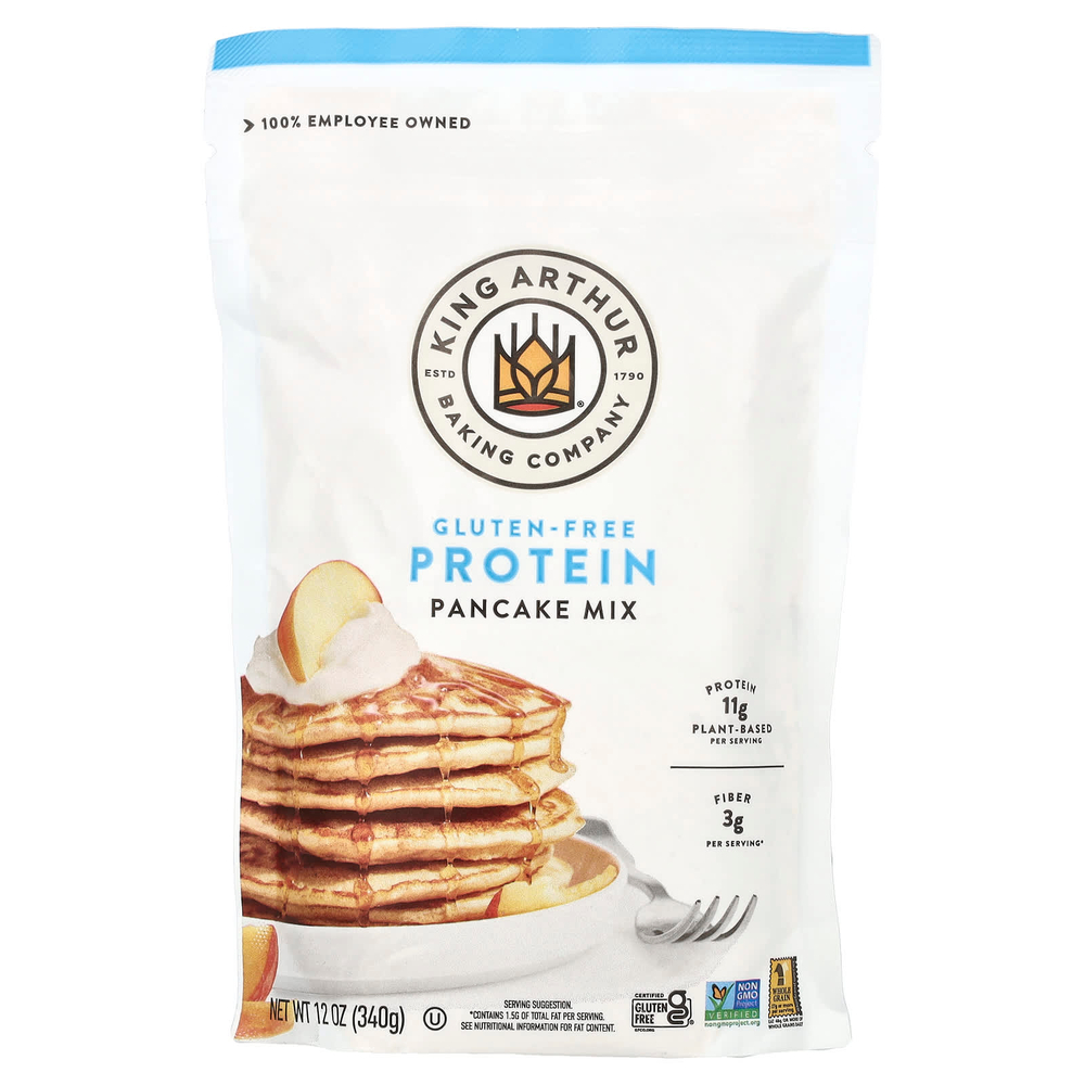 King Arthur Baking Company, Безглютеновая протеиновая смесь для блинов, 340 г (12 унций)