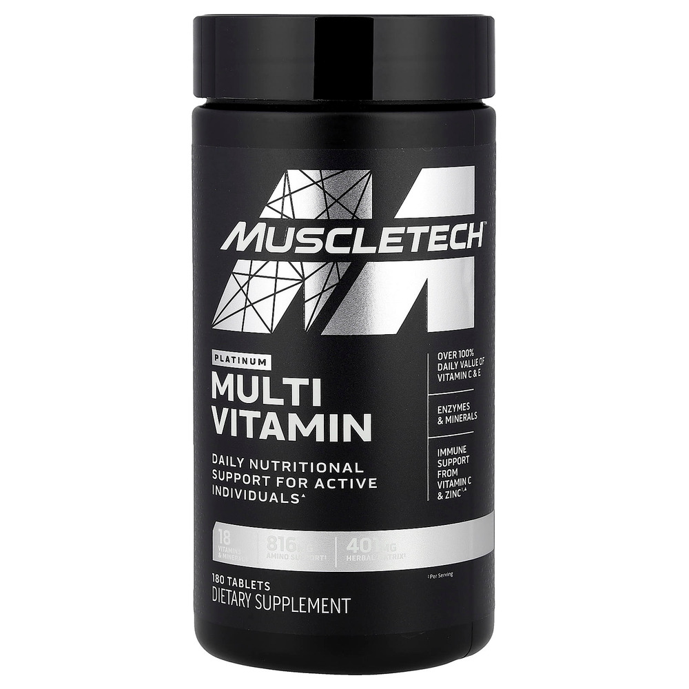 MuscleTech, Platinum Multivitamin, мультивитамины, 180 таблеток