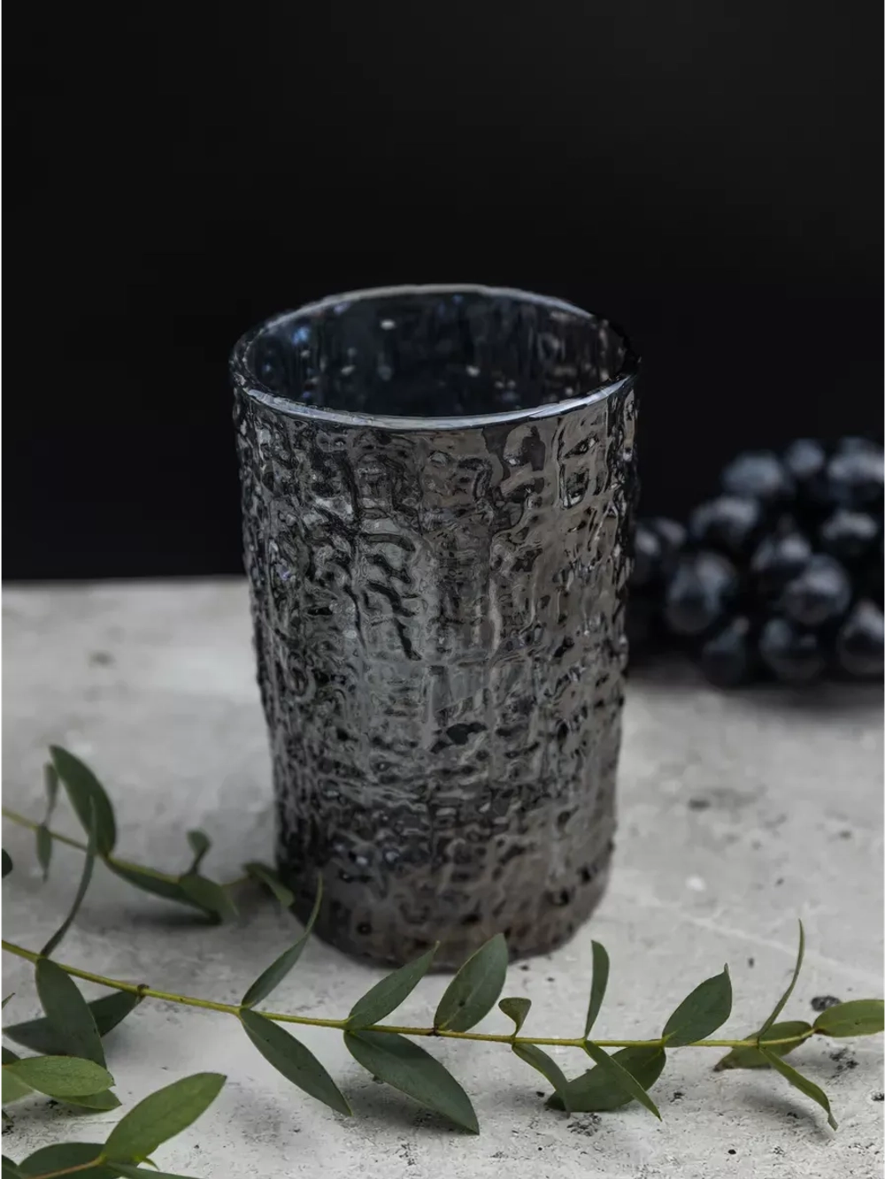 Набор стаканов с рельефным узором, 240 мл. 6 шт. Серые