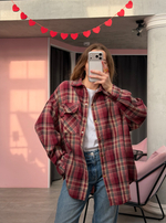 Рубашка в клетку бордовый