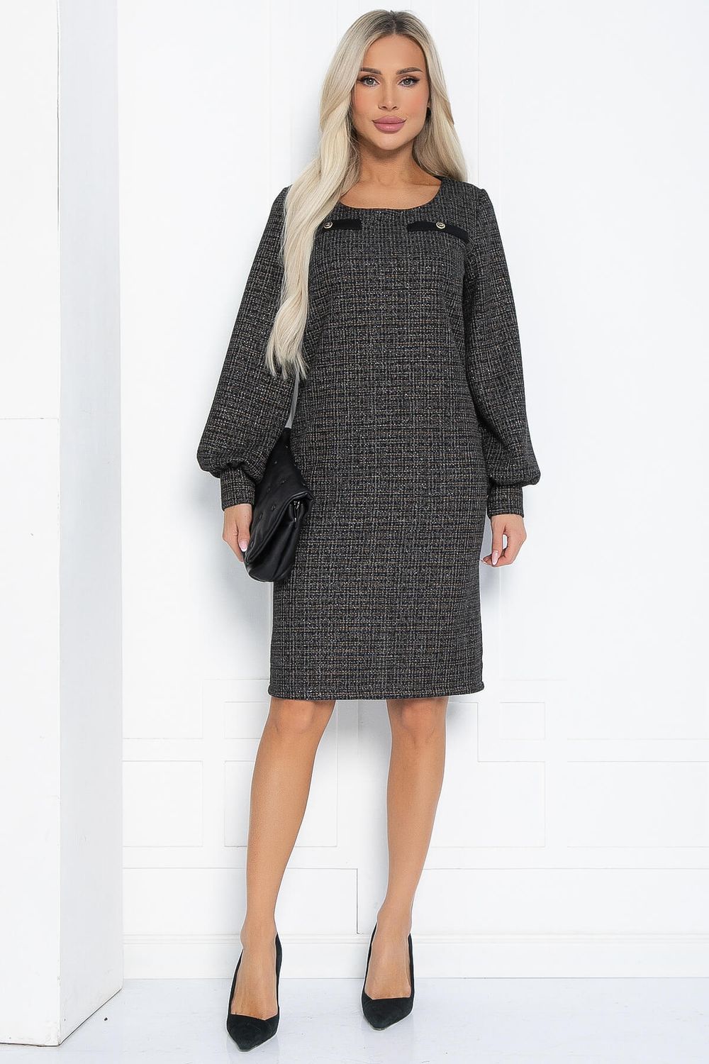 Платье Шарли (черно-бежевое) П12362-18 LT Collection