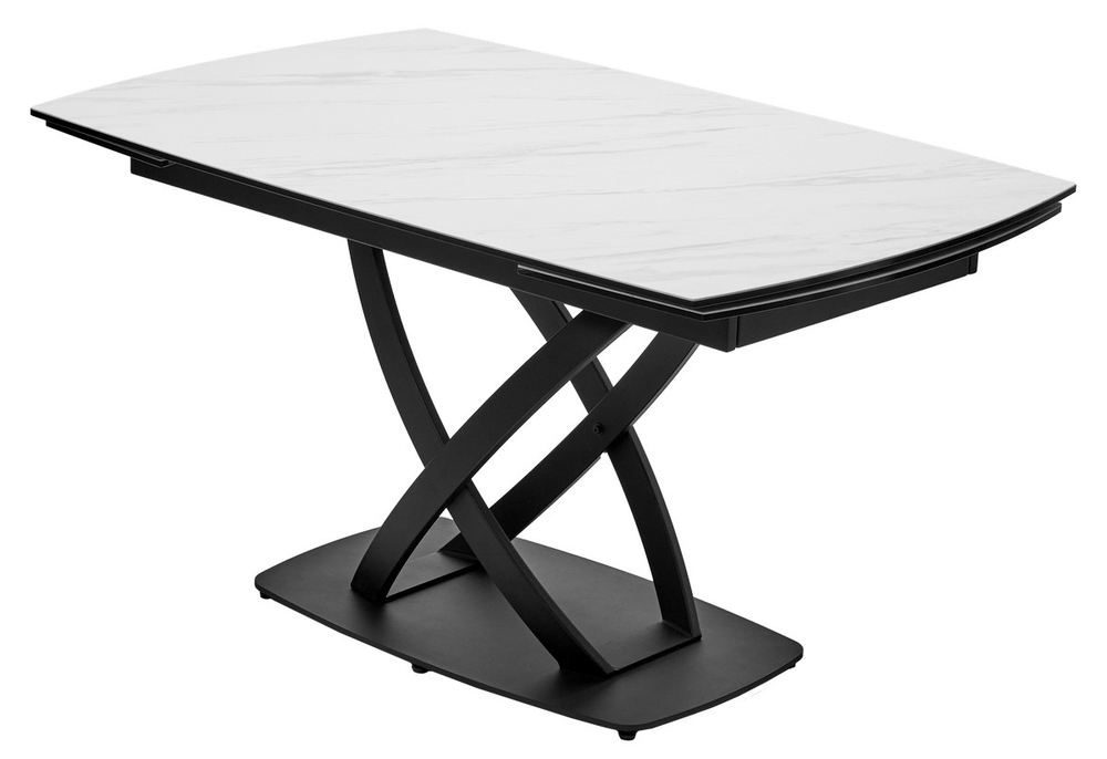 Стол М-City DISAUR Фоггия (Foggia) 140 Kl-99 Белый мрамор матовый, Итальянская керамика, Черный