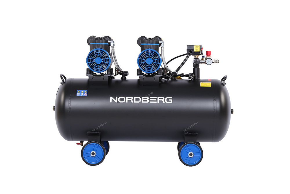 NORDBERG (NCEO120/500) Компрессор безмасляный 220 В, ресивер 125 л, 500 л/мин