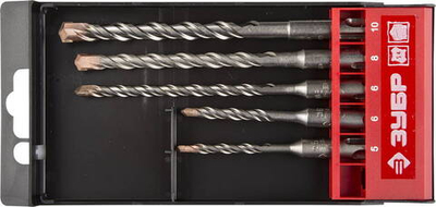 ЗУБР 5 шт: 5/6х110. 6/8/10х160 мм, набор SDS-plus буров, Профессионал (29314-H5)