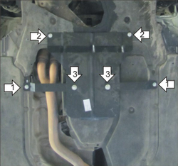 Усиленная защита Motodor кпп. 2 мм, сталь. для BMW 5 (e60) 2007-2010 арт.00223