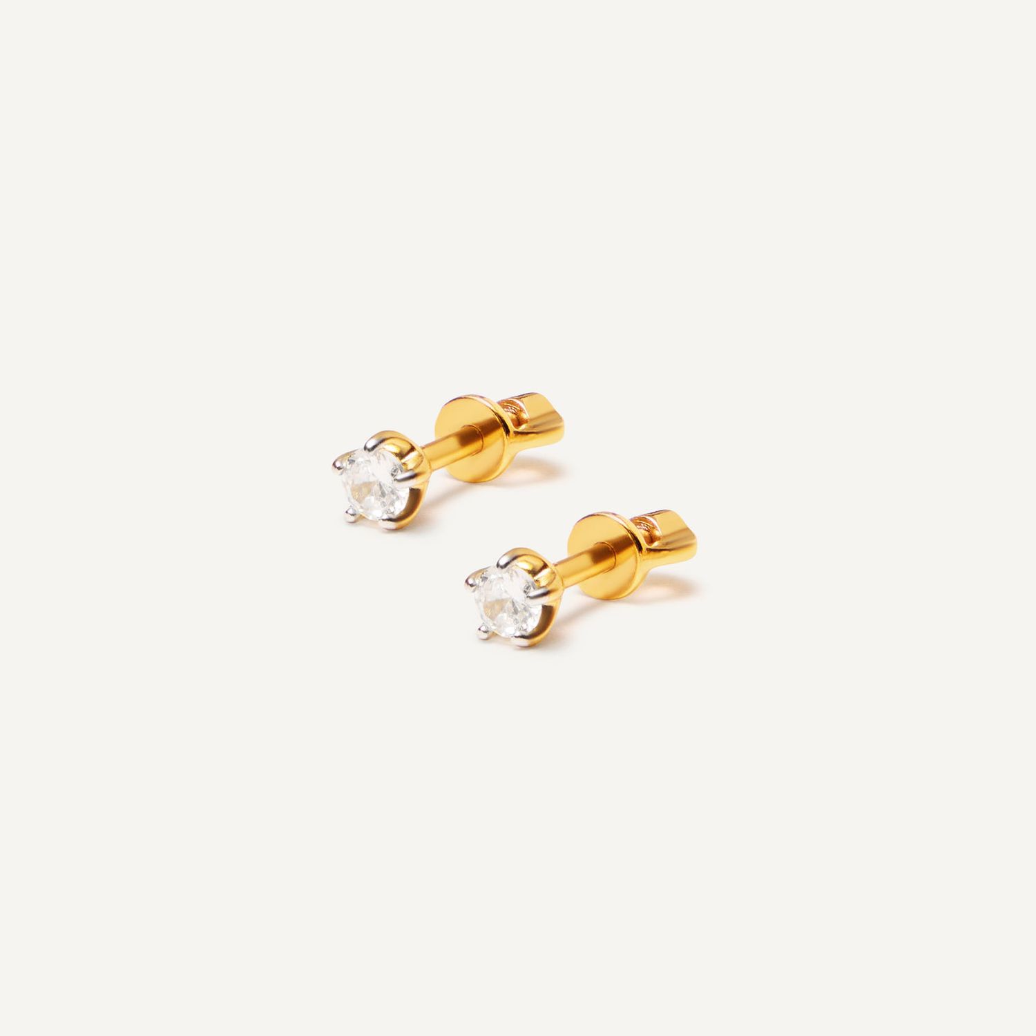 Серьги Classic Circle Studs, Size 3, Gold